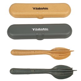 Nachhaltiges Besteckset Klikk to go mit Etui individuell bedruckt