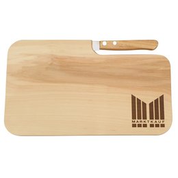 Messerbrett aus Erlenholz mit einbrand- Logo