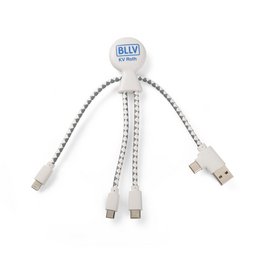 Biologisch abbaubares Multifunktionsladekabel Mr.Bio mit Werbedruck