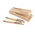 Nachhaltiges Werbe-Kugelschreiber- und Druckbleistift-Geschenk-Set  aus Buchenholz mit Werbedruck