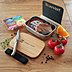 Lunchbox Nature, Edelstahl, Bambusdeckel, lasergraviert, Einbrand