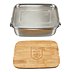Lunchbox metall mit Bambusdeckel als Brotzeitbrett