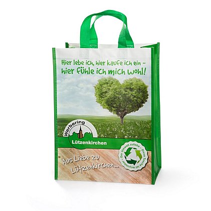 vollflächig bedruckte Non Woven Einkaufs-Tasche laminiert für Werbering Lützkirchen