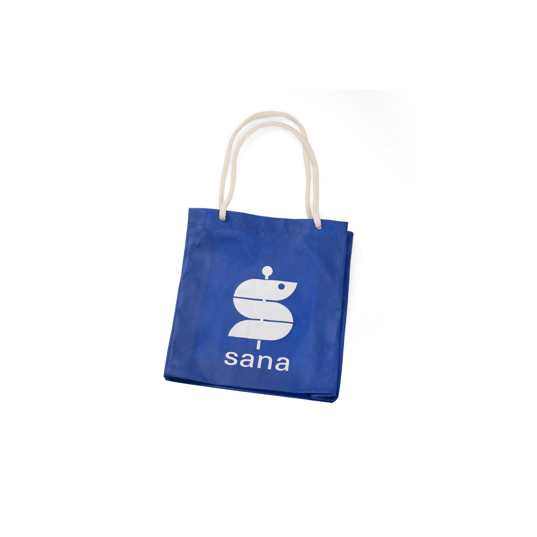 bedruckte non woven werbe-einkaufs-tasche mit Kordel-Henkel blau mit logo