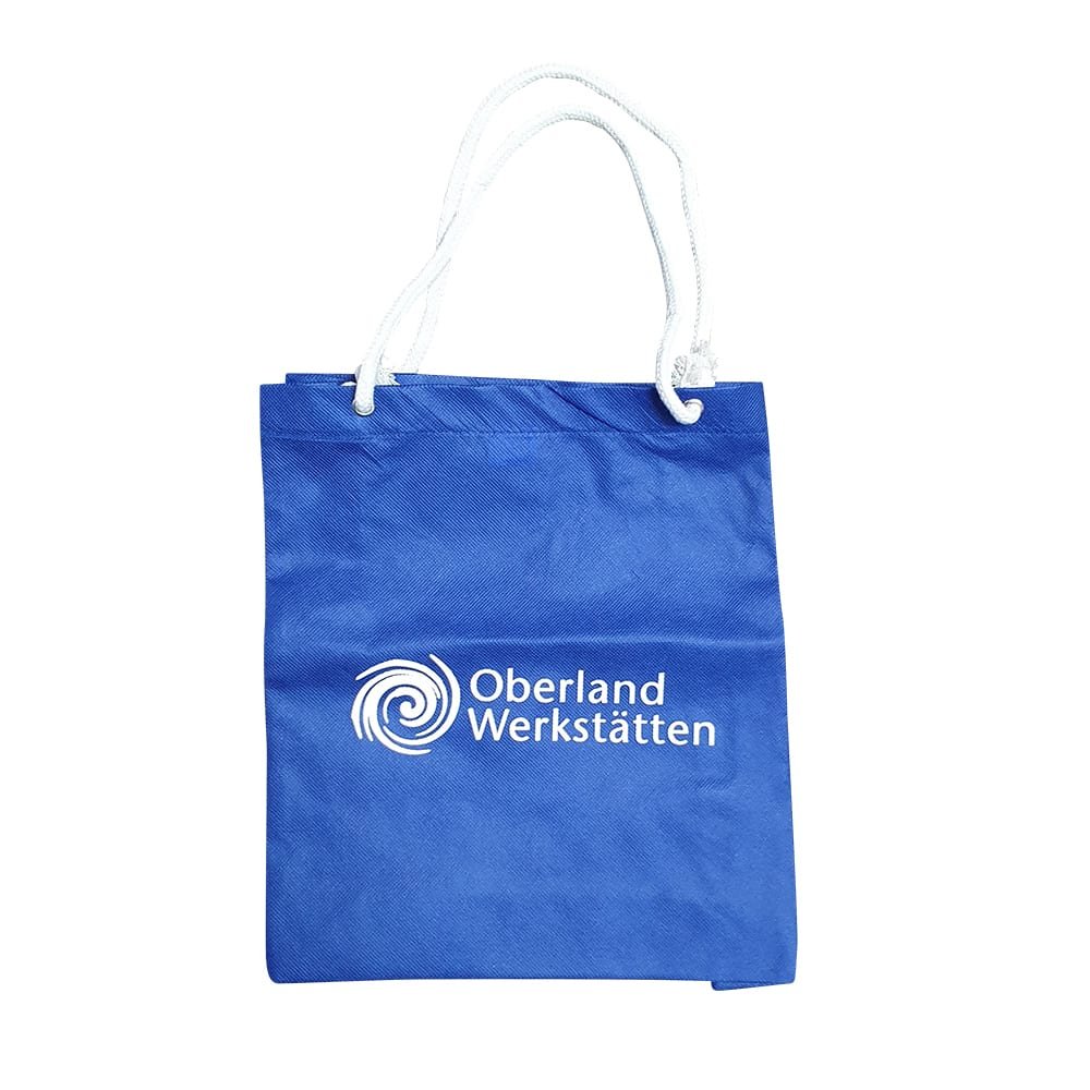 Non-Woven-Werbetasche &quot;Berlin&quot; in blau mit einfarbigen Logodruck 