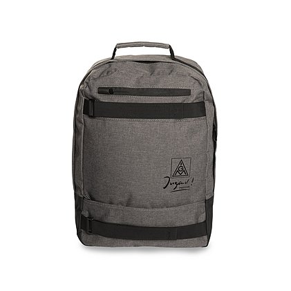 Hochwertiger grau melierter  Notebook-Marken-Rucksack mit individuellem Logodruck