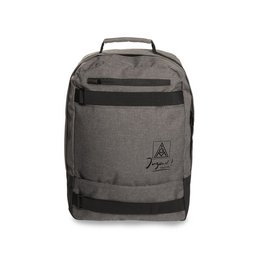 Hochwertiger grau melierter  Notebook-Marken-Rucksack mit individuellem Logodruck