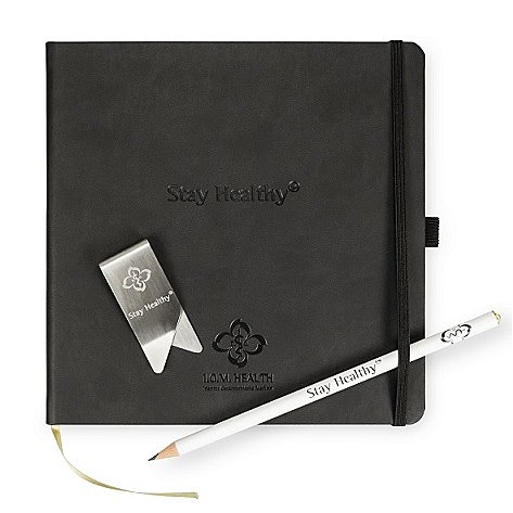 Notizbuch, Clip und Bleistift im Werbegeschenk-Set