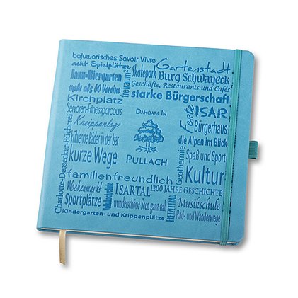 Werbe-Notizbuchin royal-blau Ivory mit lederähnlichem Tucson-Einband, passend zu Bayern