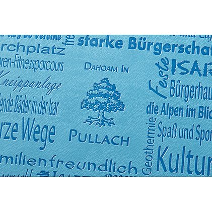 edel und dezent Werbeprägung Notizbuch für Stadt- und Tourismarketing Stadt Pullach bei München