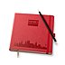 Notizbuch Ivory in rot im quadratischen app Format mit Werbeanbringung per Blindprägung