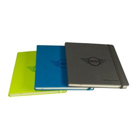 Werbe-Notizbuch Ivory App mit Blindprägung für Mini, Automobilindustrie