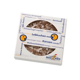 Bedruckter Nürnberger Elisen Lebkuchen als Werbegeschenk von Haeberlein-Metzger, klimaneutral