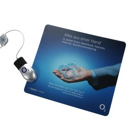 O2 a member of Telefonica Werbe-Mousepad im 4C Werbe-Offsetdruck für den Business Bereich