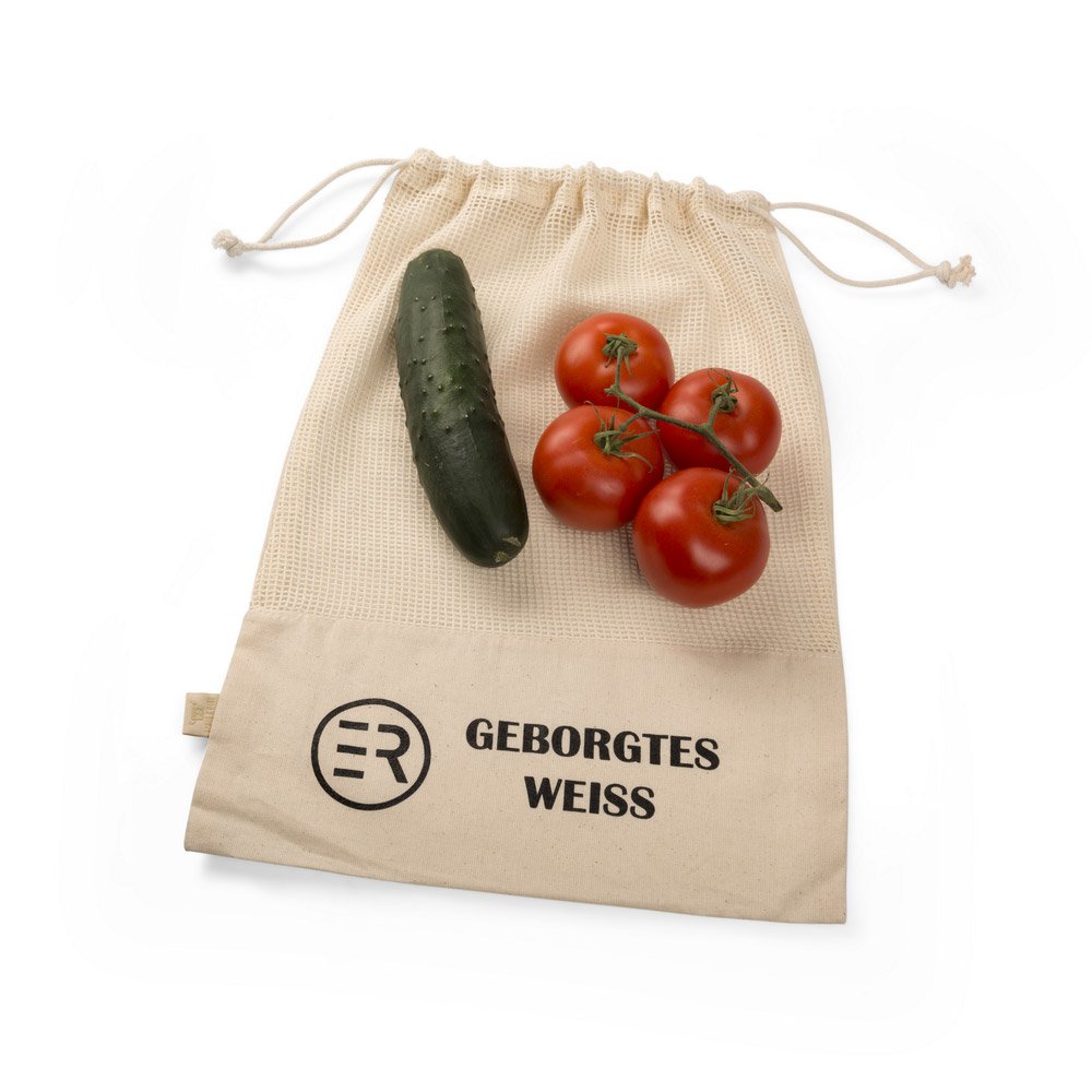 Nachhaltiger Obst-Mehrwegbeutel aus hochwertiger Bio-Baumwolle