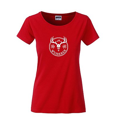 Bio Baumwolle organic T-Shirt Damen mit Wuiderer Logo bedruckt