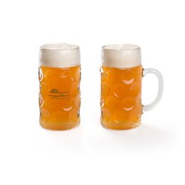 Original Wiesn-Maß: Bedruckter Bierkrug „Isar“ mit Logo für MG Car Club Deutschland