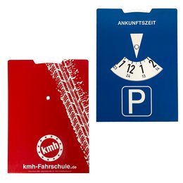 Individuell bedruckbare Parkscheibe aus Recyclingkarton