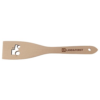 Buchenholz Pfannenwender mit individuellem Logo per Lasercut