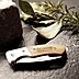 2 in 1 Picknick- und Taschenmesser mit Logogravur Griff aus Olivenholz