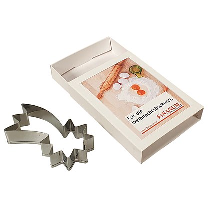Weihnachts-Werbeartikel: Plätzchenausstecher in bedruckter Verpackung