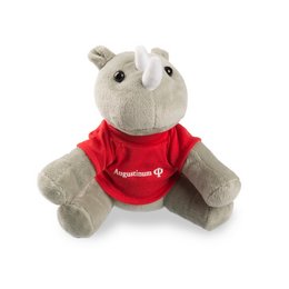 Stofftier, Plüschtier Nashorn Jule mit bedrucktem Logo- Werbe-T-Shirt