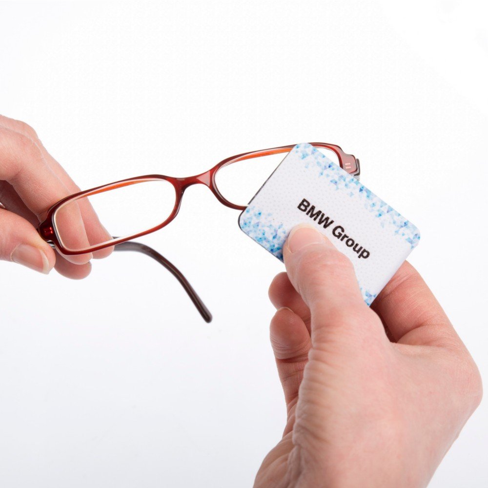 bedrucktes Werbe-Microfasertuch Reiniger im Pocket-Foramt Pocket Cleaner 