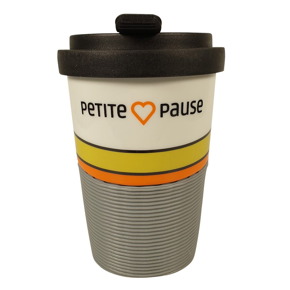 Porzellan Werbe-Coffee-to-go-Becher "Wave" mit Verschluß