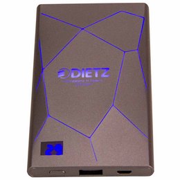 Innovatives Design: Wabenstruktur Powerbank mit aha Effekt und LED-Gravur in verschiedenen Lichtfarben erhältlich