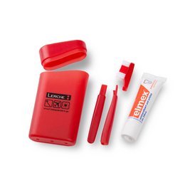 Praktisch auf Reisen, bedrucktes Zahnpflege-Set von Lerche