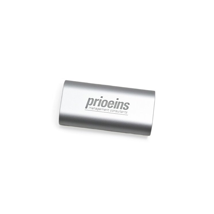 Hochwertige Powerbank mitLogogravur als Werbegeschenk