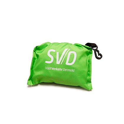 Sattelschutz bedruckt leicht verstaut in der Reflektortasche