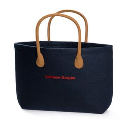 Shopper/ Tagetasche aus PES Filz mit rotem Stick für Villmann Holding GmbH &amp; Co. KG