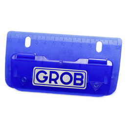 Individuell bedruckter Taschenlocher im blauen Design mit integriertem Lineal