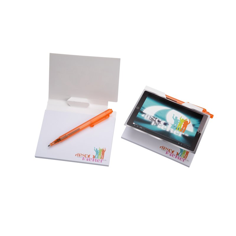 Praktisches Mini-Office mit bedruckten Haftnotizen und passenden Mini-Kugelschreiber