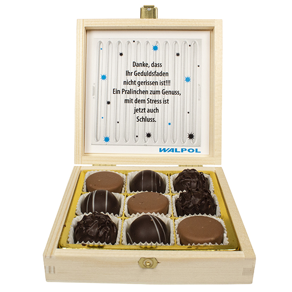 Hochwertige, handgefertigte Pralinen als Werbeartikel in Werbe