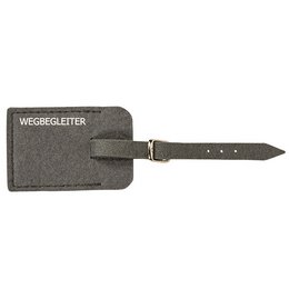 Werbe-Filz-Kofferanhänger &quot;Hamburg&quot; aus meliertem Natur-Wollfilz, bedruckt als Wegbegleiter