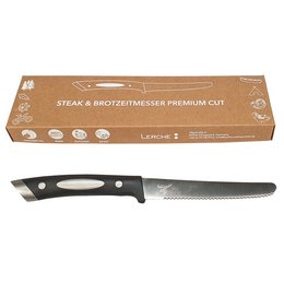 Profi-Steakmesser mit Wellenschliff und Logo-Lasergravur 
