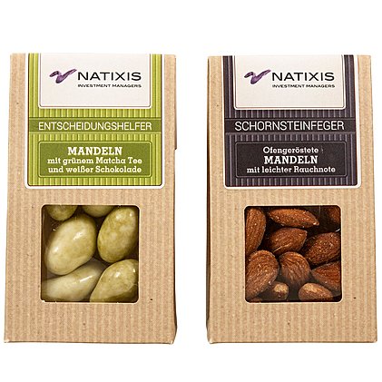 Mandeln als Werbeartikel: in der bedruckten Snack-Tüte mit individuellem Logo