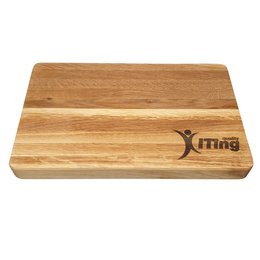 Werbe-Schneidebrett 4cm dick, aus Eichenholz mit  Logo-Einbrand