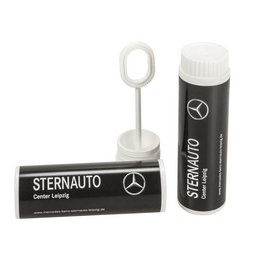 Pustefix mit individuell bedruckbarem Werbelabel umlaufend