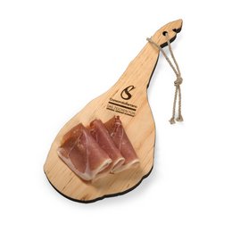 Sonderanfertigung Lasercut Werbe-Schneidebrett in Sonderform eine Schweineschlegels 