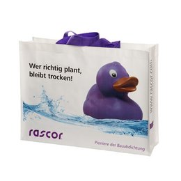 cooles Motiv bedruckte, nachhaltige Mehrweg-PP-Woventasche in verschiedenen Größen und Formaten erhältlich