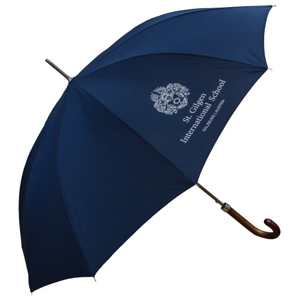 FARE-Regenschirm: Eleganter bedrcukter Regen-Stock-Schirm für St. Gilgen International School GmbH