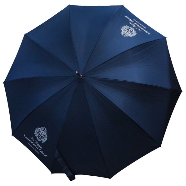 FARE-Regenschirm: auf 2 Segmente bedruckter eleganter Regenschirm für St. Gilgen International School GmbH