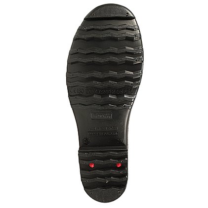 Spatenfeste Sohle des Regenstiefels aus PVC. 