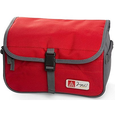 Kosmetiktasche mit Metallemblem und Domingsticker