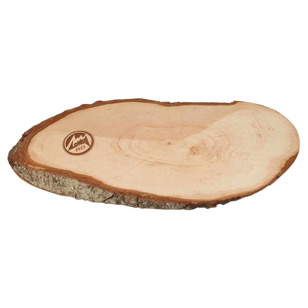 Werbe-Rindenbrett oval  Erlenholz, mit Logoeinbrand 