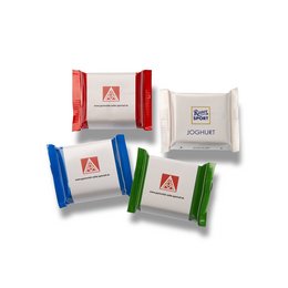 Werbeschokolade Ritter Sport Minis mit individuell bedruckter Banderole als leckere Streuartikel