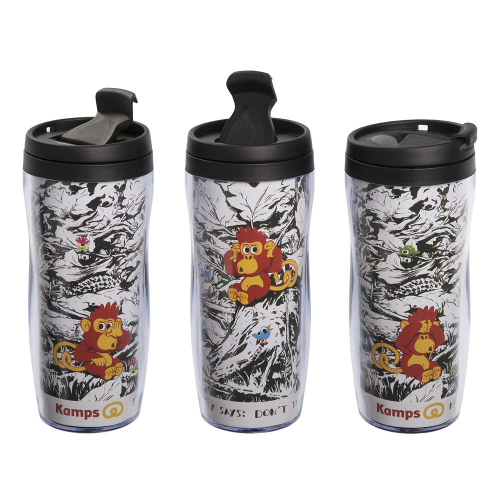 Hochwertiger Coffee to go Becher mit bedrucktem Papiereinleger